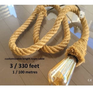 Handmade Hemp Rope Pendant Light: Customizable Rustic Chandelier
