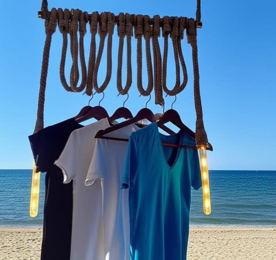 Industrial Rope Clothes Rack With 2 Lights - UL & CE Certified Ceiling ...