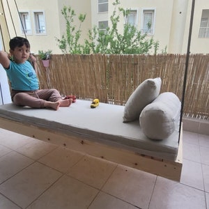 Anpassbare Kiefer Holz Schaukel Bett: Veranda Garten Dekor
