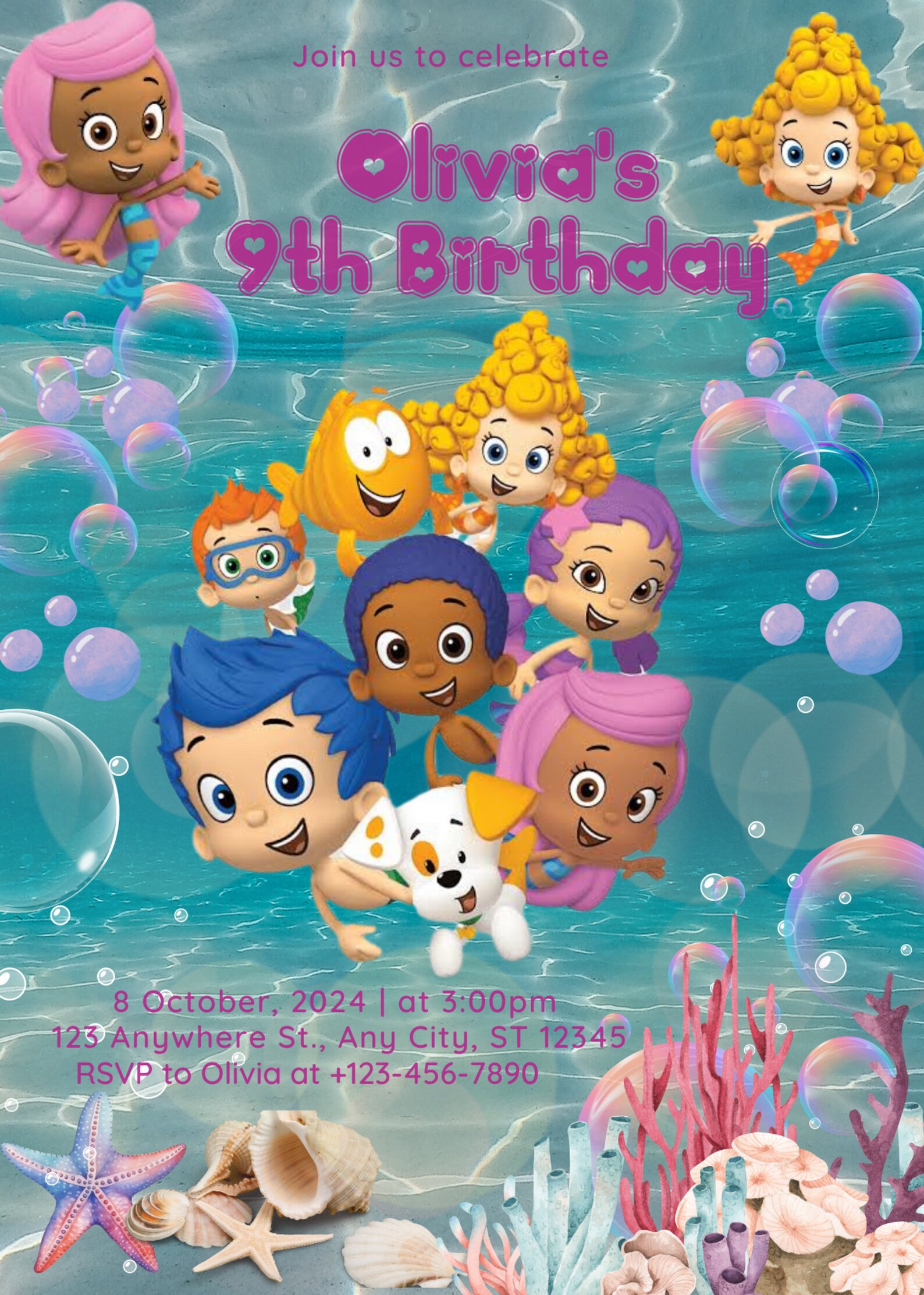 Bubble Guppies Invitation. Bubble Guppies Animated Invitation, Bubble ...