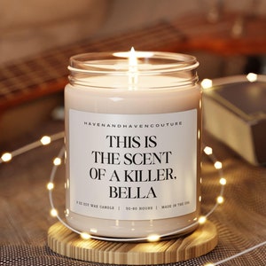 This Is The Scent Of A Killer Bella Scented Soy Candle 9oz- Saga Candle- Vampire Fan- Sparkly Vampire- Pop Culture Candle-Booktok-Booklover