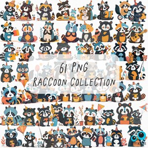 Clipart de aquarela de guaxinim fofo caprichoso, clipart de animais selvagens, animais png, clipart para cartão DIY, elemento DIY, clipart de artesanato