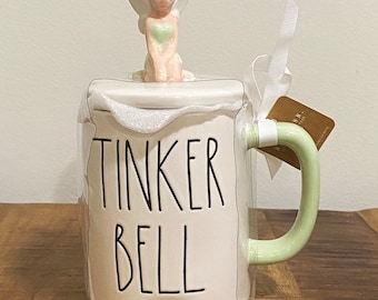 Rae Dunn Tinker Bell Mug with Lid, Kitchen Decor