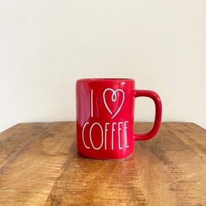 Rae Dunn I love Coffee Red Mug, Rae Dunn Reg Mug, Valentine Gift, Christmas Gift, Coffee lover gift, Gift Idea
