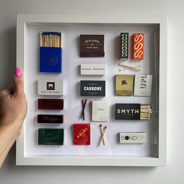 Caja de sombras con cerillas personalizada **POR FAVOR LEA LA DESCRIPCIÓN**