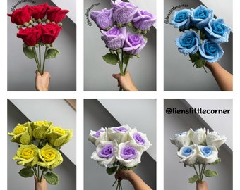 ALREADY MADE  Crochet Rose , Handmade Flower, Uk Seller, Crochet Flower, Gift for Her, Gift of all occasions