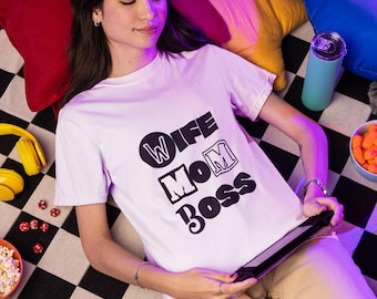 Camiseta Esposa Mamá Jefa: Camiseta Divertida de Vida de Mamá
