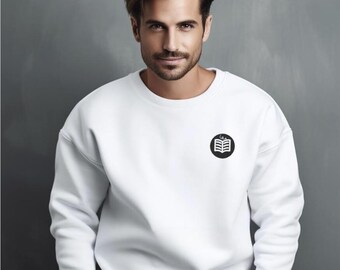 Book Lover Sweatshirt: Embroidered Bibliophile Gift
