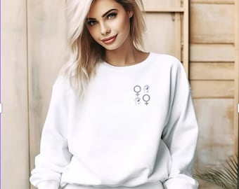 Women Power" Embroidered Sweatshirt Feminist Empowerment Apparel