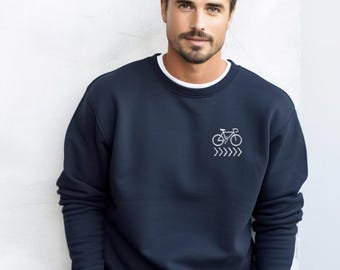 Custom Embroidered Bicycle Sweatshirt: Minimalist Cycling Gift
