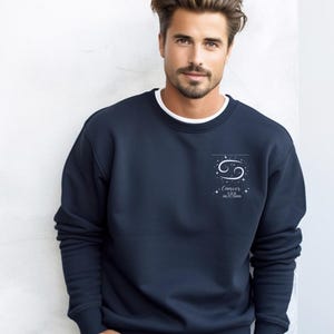 Custom Zodiac Constellation Embroidered Sweatshirt – Personalized Astrological Design