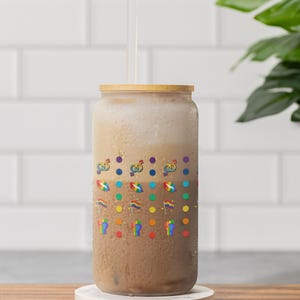 Pride Sipper Glass: Rainbow LGBTQ Cocktail Tumbler (16oz)