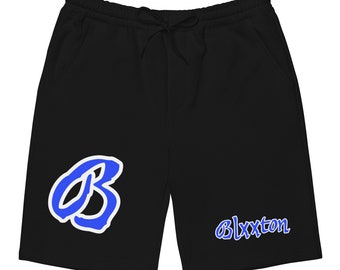 Blxxton Blue-White fleece shorts