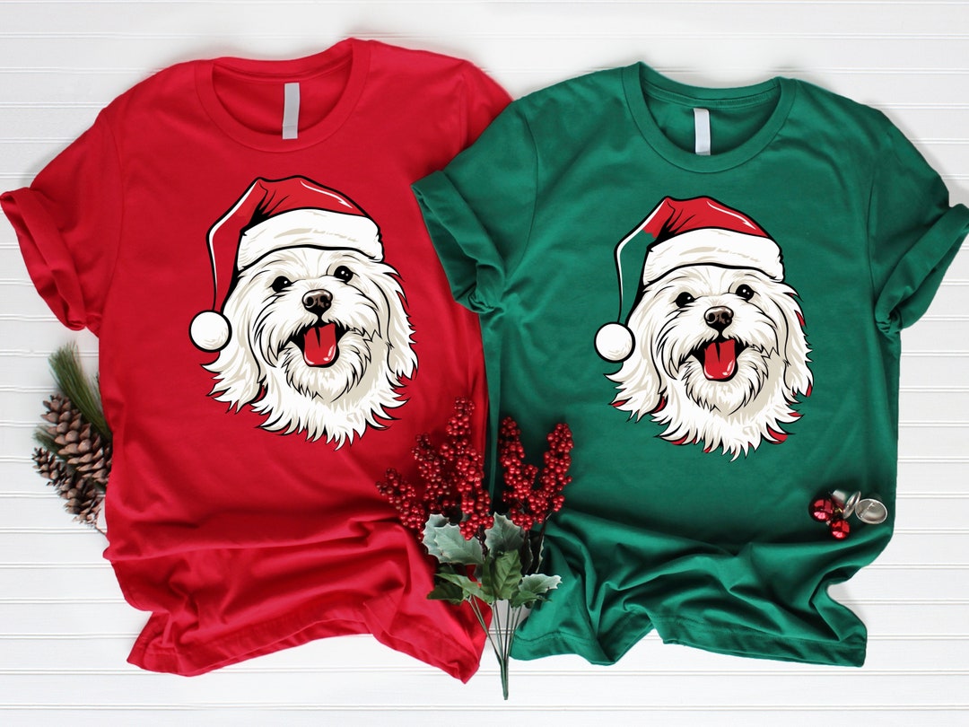 Cute Maltese Christmas Shirt Christmas Matching Sweatshirt Etsy