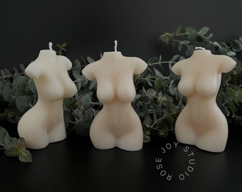 Hand-poured Female Body Sculpture Candle - Vegan, Non-Toxic, Soy Wax, Goddess Torso Candle