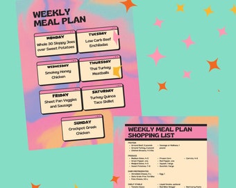 Weekly Meal Plan with Healthy Meal Options, Shopping List, and Recipes
