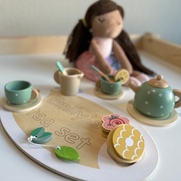 HOT SALE - Kids' Mini Wooden Kitchen Afternoon Tea Set: Simulation Toy for Creative Adventures!