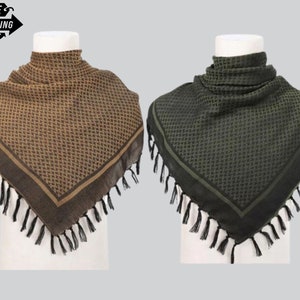 Arab Keffiyeh Shemagh Scarf, Unique Vintage Keffiyeh Palestine, Traditional Head Neck Palestine Scarf, Plaid Windproof Hunting Camp Scarf