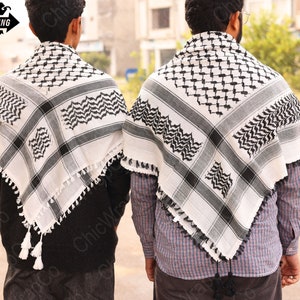 Shemagh Keffiyeh Palestine Scarf, Arab Style Unique Palestine Keffiyeh, Vintage Traditional Cotton Arafat Hatta, Palestinian Head Keffiyeh