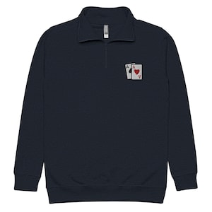 Bluza Aces Quarter-Zip Poker - As pik i as kier - prezenty dla graczy w pokera Texas Hold'em, kasyno, gry karciane, prezenty dla niego
