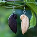 Wood Jewelry, Minimalist Owl Earrings Handcrafted from Black Bog Oak or White Ash, Gift for Her,