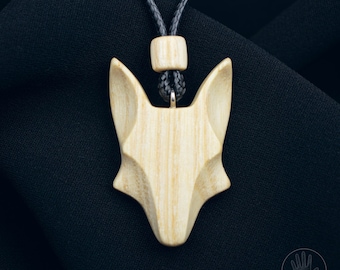 Wood Jewelry, Wolf Head Pendant, Minimalist, White Wolf Necklace, Wooden Jewellery, best gift idea, Wolf lover gift