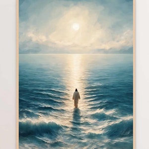 Peace Be Still, Christian Wall Art, Jesus Walking on Water Art, Jesus Art, LDS Art, Bible Wall Art, Jesus Watercolour, Christian Art Prints