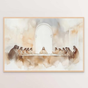 The Last Supper, Christian Wall Art, Picture of Christ, LDS Art, Christian Print, Bible Art, Jesus Painting, Christian Painting, Jesus PNG