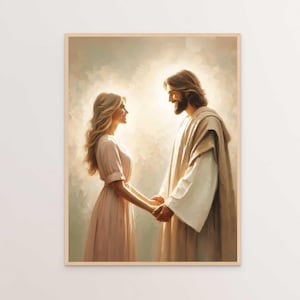 Know Him, Christian Painting, Jesus with Woman, Picture of Christ, LDS Art, Bible Prints, Jesus and Girl Art, Jesus Portrait, Catholic Art