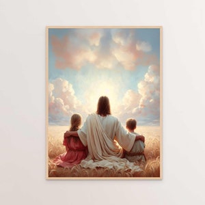 Together as One, Christian Art, Jesus Christ and Kids, Picture of Christ, LDS Art, Bible Prints, Christian Prints, Jesus with Children Art