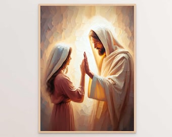 Find Him, Christian Wall Art, Jesus and Woman, Jesus Painting, LDS Painting, Bible Art, Jesus with Woman, Picture of Jesus, Jesus Prints