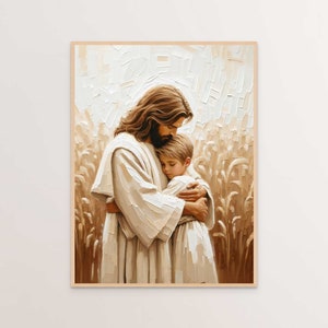The Savior and the Boy, Christian Wall Art, Jesus and Boy, Jesus Painting, LDS Art, Bible Verse Wall Art, Jesus with Children, Jesus and Kid