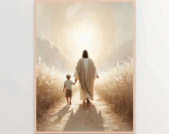 Find the Light, Christian Wall Art, Jesus with Boy, Jesus Wall Art, LDS Art, Bible Printable, Christ with Children, Jesus Art, Christ Poster