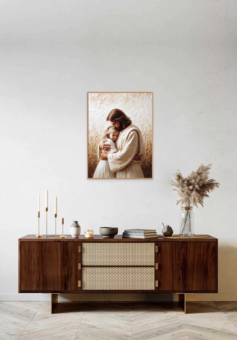 Beyond Love, Christian Art, Jesus Hugging Girl, Jesus Painting, LDS Art