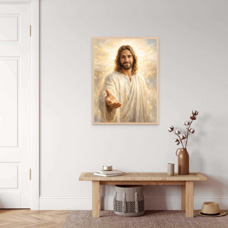Folge mir auf, Jesus Porträt, christliche Wandkunst, Jesus Kunst, Jesus Malerei, christliche druckbare Kunst, Bibel Kunst, LDS Kunst, Jesus Christus Porträt Bild 5