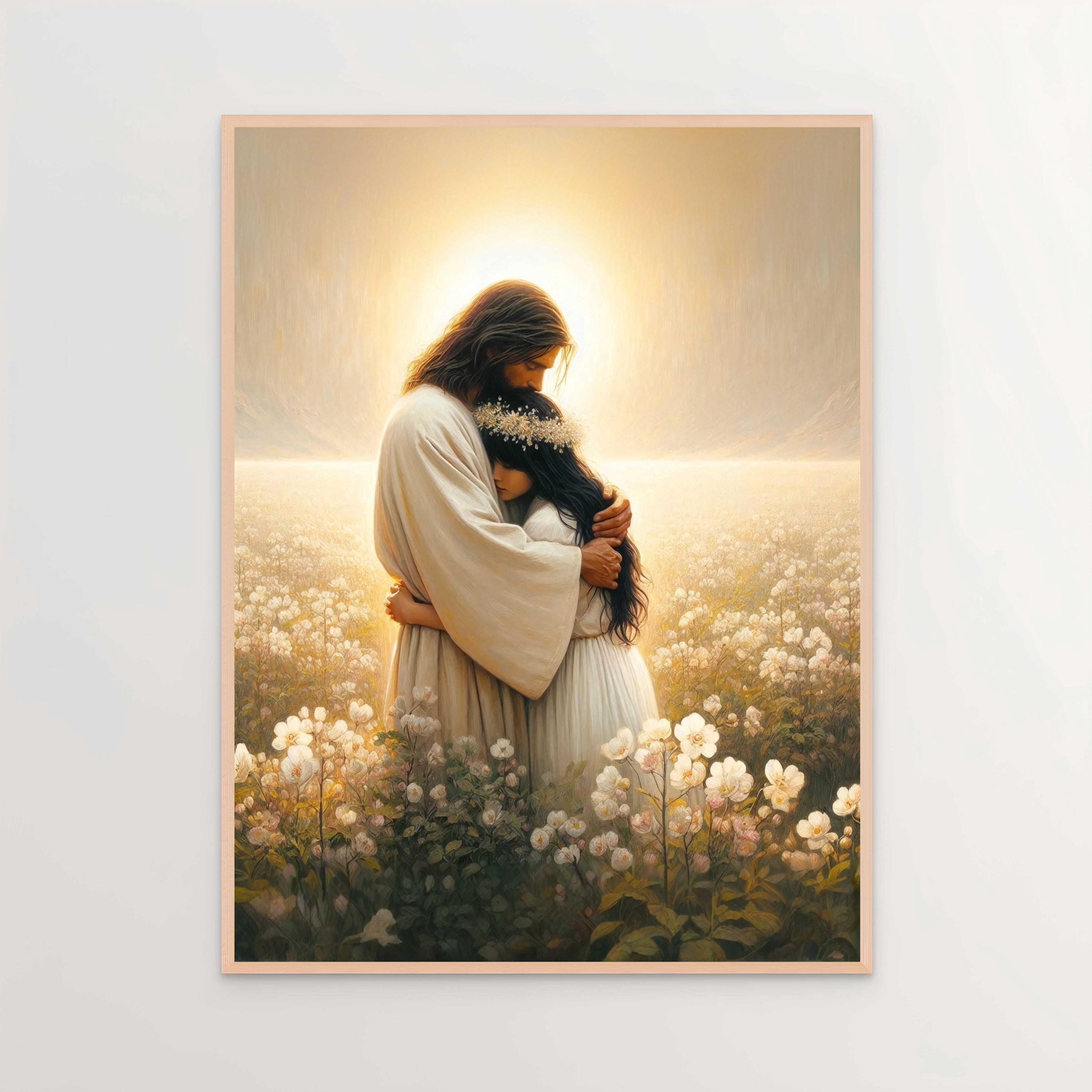 The Love We Feel, Christian Art, Jesus Hugging Girl, Christian