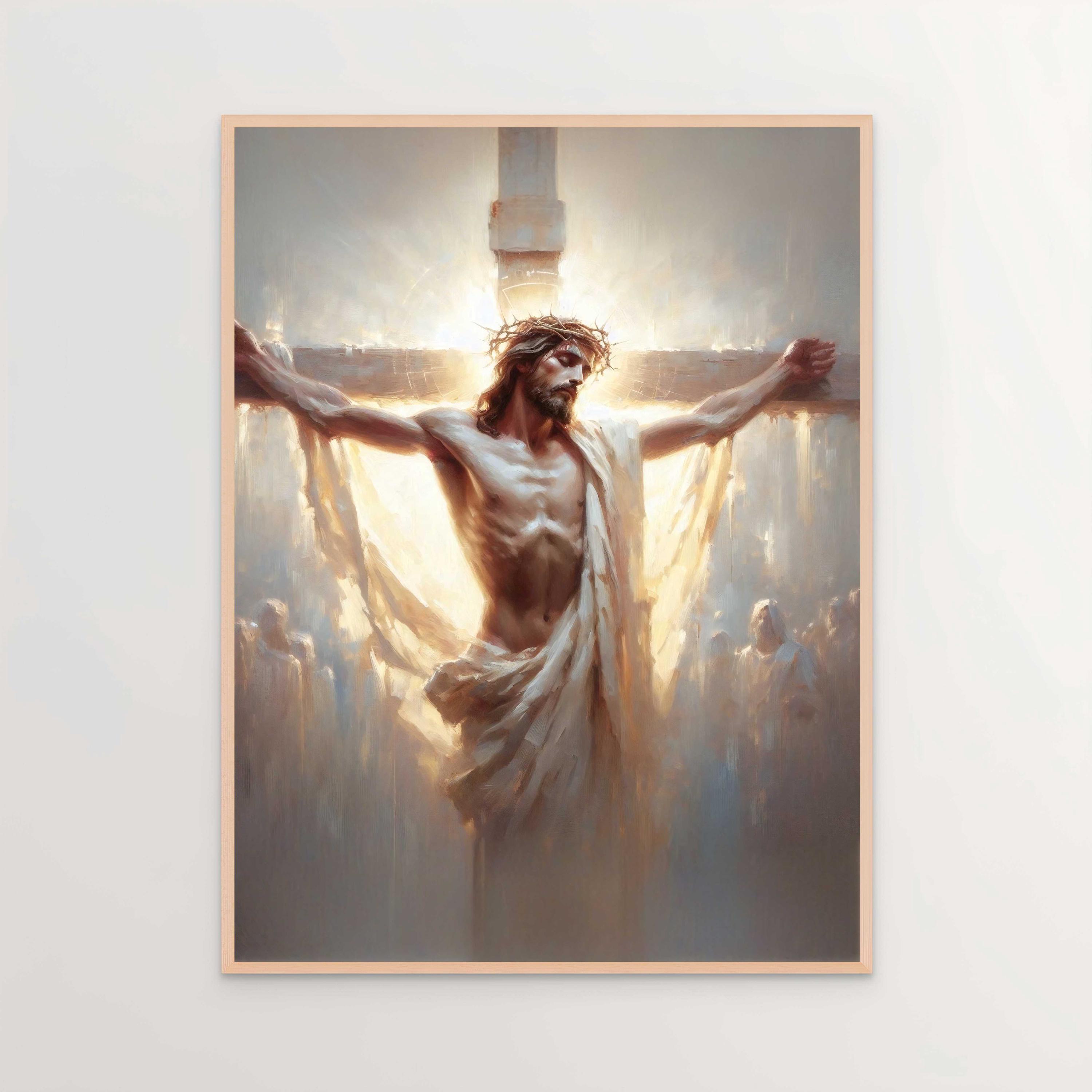 救世主イエス、キリスト教絵画、十字架上のイエス、イエスの絵