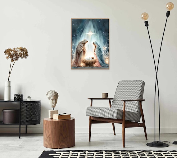 イエスきリスト誕生絵画け　タペストリー 約142cm x 116cm Amazon.co.jp: JESUS CHRIST イエス キリスト 言葉に育まれる