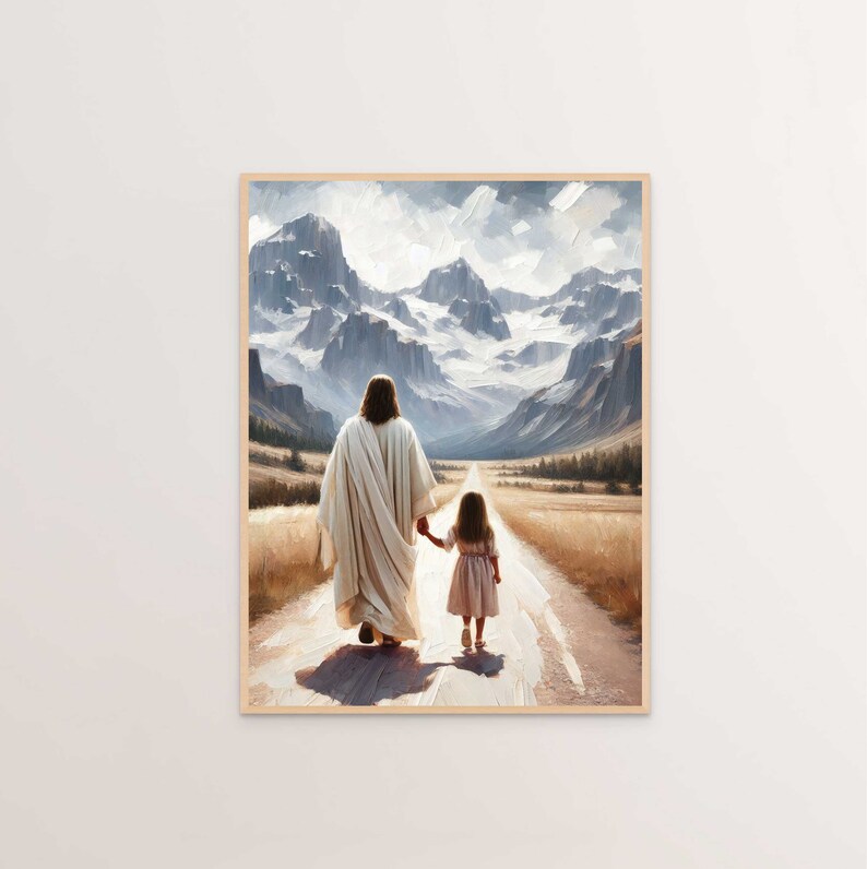 The Road Ahead, Christian Art, Jesus and Girl Painting, Jesus With Child Art, Bible Art, Jesus