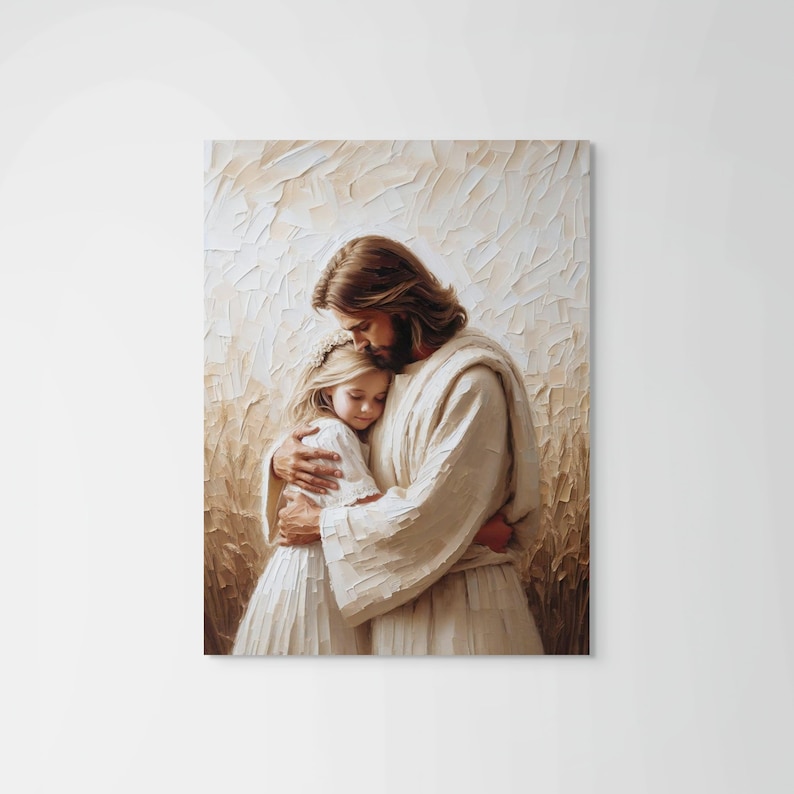 Beyond Love, Christian Art, Jesus Hugging Girl, Jesus Painting, LDS Art