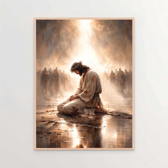 His Sacrifice, Christian Wall Art, Jesus Painting, Bible Art, Jesus Is King PNG, Christian Artwork, Christian Art Prints, Jesus Wall Art