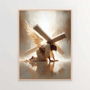 Jesus Falls The First Time, Christian Art, Bible Wall Art, Jesus Painting, Stations of the Cross, Christian Printable Art, Christian Decor