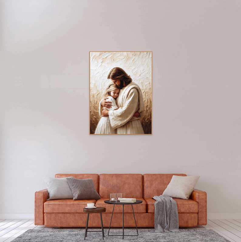Beyond Love, Christian Art, Jesus Hugging Girl, Jesus Painting, LDS Art