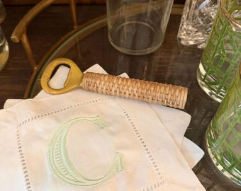 Set mit 4 personalisierte gestickte Cocktail-Servietten