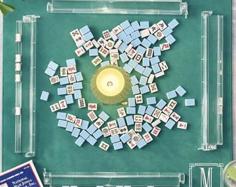 Custom Mahjong Mat | Monogram Mahjongg | Noise Reduction Playing Mat |