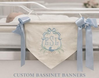 Banner de bebé personalizado / Banner de bienvenida / Letrero para puerta de hospital / Baby Shower con lazos