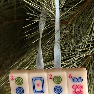 2026 Mahjong Tile Christmas Ornament image 1