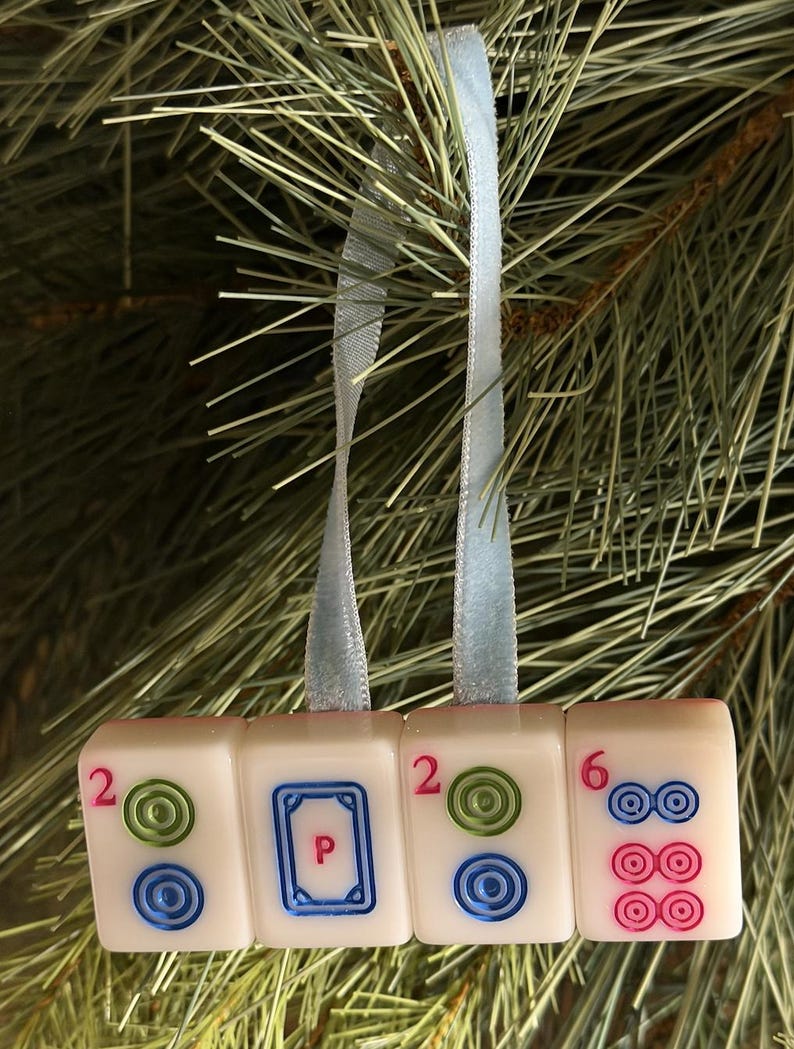 2026 Mahjong Tile Christmas Ornament image 1