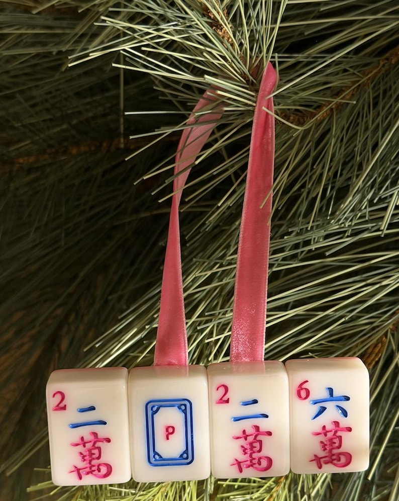 2026 Mahjong Tile Christmas Ornament image 2