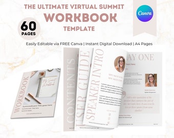 Plantilla de libro de trabajo editable de Canva, plantilla de libro de trabajo de coaching de Canva, plantilla de libro electrónico en formato PDF, hojas de trabajo de Canva, plantilla de creador de cursos